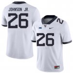 Men's West Virginia Mountaineers NCAA #26 Justin Johnson Jr. White Authentic Nike Stitched College Football Jersey IR15L61TI